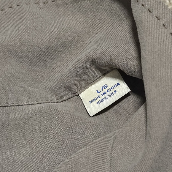 Tommy Bahama Grayish Tan Casual Button Down Shirt - Picture 3 of 4